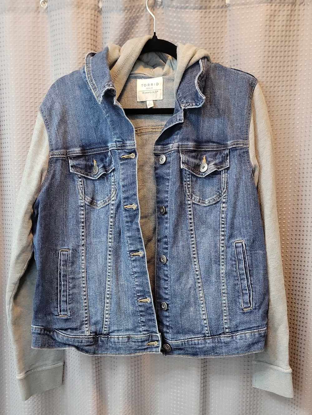 Torrid Denim Trucker Jacket Size 2 Hooded